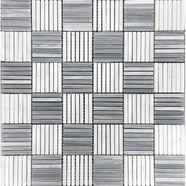 Apollo Tile (Sample) Floor and Wall Tile Gray and White 4-in x 4-in Polished Marble Linear Patterned Floor and Wall Tile