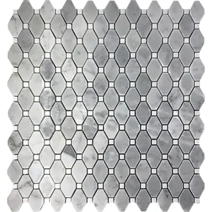 Apollo Tile (Sample) Floor and Wall Tile Gray and White 4-in x 4-in Polished Marble Octagon Dot Patterned Floor and Wall Tile