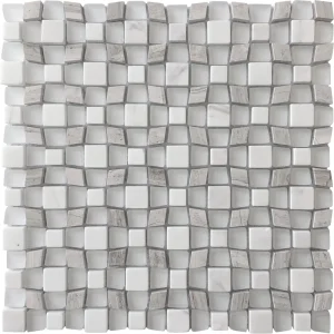 Apollo Tile (Sample) Floor and Wall Tile Gray and White 4-in x 4-in Polished Marble Wave Patterned Floor and Wall Tile