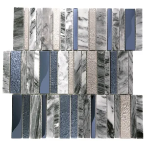 Apollo Tile (Sample) Floor and Wall Tile Gray, Gold and Black 4-in x 4-in Polished Marble Linear Patterned Floor and Wall Tile
