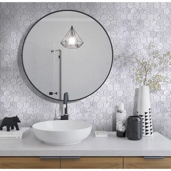 Apollo Tile (Sample) Floor and Wall Tile White 4-in x 4-in Polished Marble Floor and Wall Tile