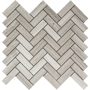 Apollo Tile (Sample) Floor and Wall Tile Wooden Gray 4-in x 4-in Polished Marble Herringbone Patterned Floor and Wall Tile