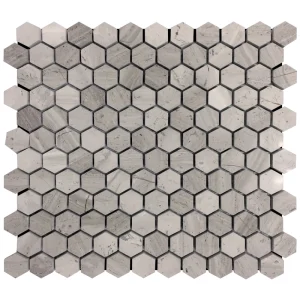 Apollo Tile (Sample) Floor and Wall Tile Wooden Gray 4-in x 4-in Polished Marble Honeycomb Patterned Floor and Wall Tile
