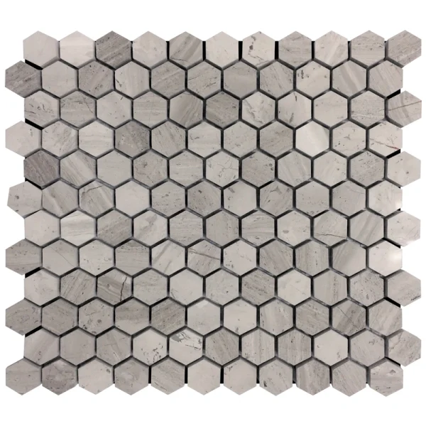 Apollo Tile (Sample) Floor and Wall Tile Wooden Gray 4-in x 4-in Polished Marble Honeycomb Patterned Floor and Wall Tile