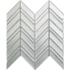 Apollo Tile (Sample) Glacier Pearl White 4-in x 4-in Polished Glass Chevron Mosaic Floor and Wall Tile