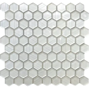 Apollo Tile (Sample) Glacier Pearl White 4-in x 4-in Polished Glass Honeycomb Mosaic Floor and Wall Tile