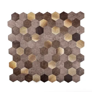 Apollo Tile (Sample) Gold 4-in x 4-in Brushed Metal Peel and Stick Wall Tile