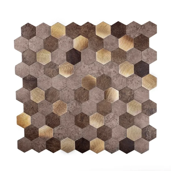Apollo Tile (Sample) Gold 4-in x 4-in Brushed Metal Peel and Stick Wall Tile
