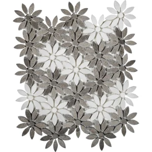 Apollo Tile (Sample) Gray 4-in x 4-in Polished Glass/Metal/Stone Marble Floor and Wall Tile