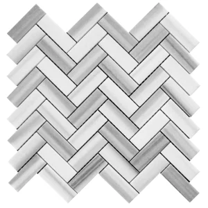 Apollo Tile (Sample) Gray 4-in x 4-in Polished Glass/Metal/Stone Marble Herringbone Floor and Wall Tile