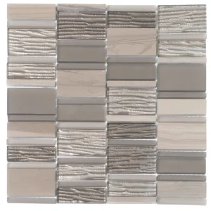 Apollo Tile (Sample) Gray and Beige 4-in x 4-in Honed Marble Linear Mosaic Floor and Wall Tile