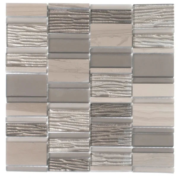 Apollo Tile (Sample) Gray and Beige 4-in x 4-in Honed Marble Linear Mosaic Floor and Wall Tile
