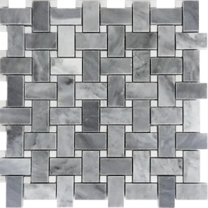 Apollo Tile (Sample) Indigo Porpoise Gray 4-in x 4-in Polished Marble Basketweave Marble Look Floor and Wall Tile