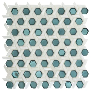 Apollo Tile (Sample) Majeste Bottle Green 4-in x 4-in Matte Glass Honeycomb Wall Tile