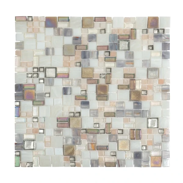 Apollo Tile (Sample) Majeste Brown 4-in x 4-in Glossy Glass Mixed Pattern Patterned Wall Tile