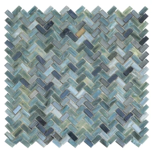 Apollo Tile (Sample) Majeste Dark Gray 4-in x 4-in Matte Glass Herringbone Mosaic Floor and Wall Tile