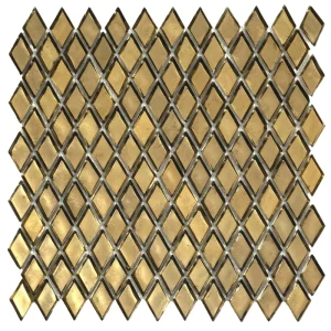 Apollo Tile (Sample) Majeste Gold 4-in x 4-in Honed Glass Diamond Mosaic Floor and Wall Tile