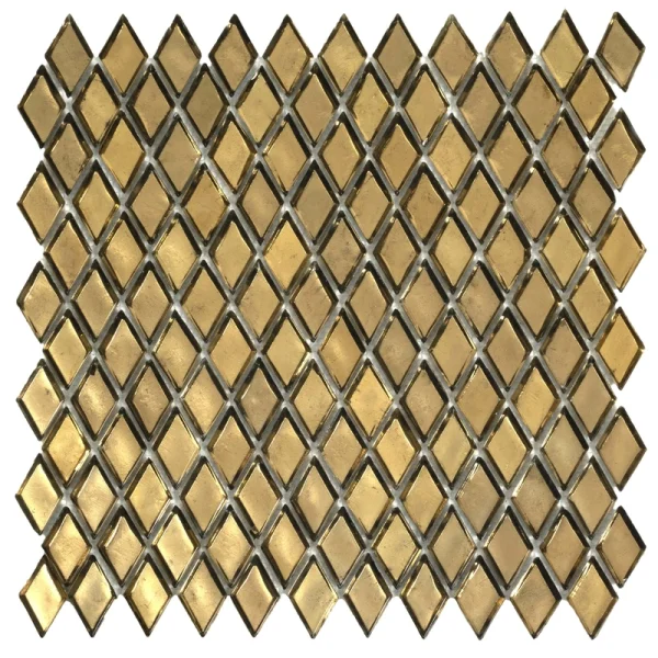 Apollo Tile (Sample) Majeste Gold 4-in x 4-in Honed Glass Diamond Mosaic Floor and Wall Tile