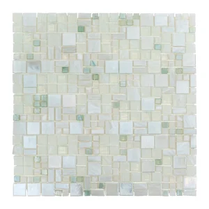 Apollo Tile (Sample) Majeste White 4-in x 4-in Glossy Glass Mixed Pattern Patterned Floor and Wall Tile