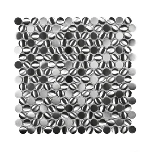 Apollo Tile (Sample) Metal 4-in x 4-in Polished Metal Penny Round Patterned Wall Tile