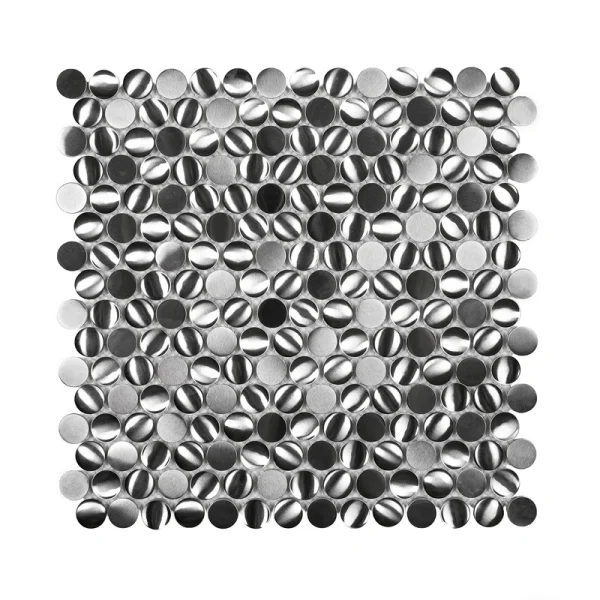 Apollo Tile (Sample) Metal 4-in x 4-in Polished Metal Penny Round Patterned Wall Tile