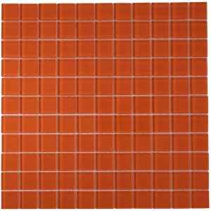 Apollo Tile (Sample) Orange 4-in x 6-in Glossy Glass Uniform Squares Mosaic Floor and Wall Tile