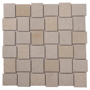 Apollo Tile (Sample) Sparta Beige 4-in x 4-in Multi-finish Marble Basketweave Mosaic Floor and Wall Tile