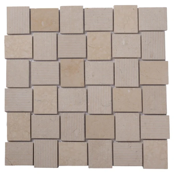 Apollo Tile (Sample) Sparta Beige 4-in x 4-in Multi-finish Marble Basketweave Mosaic Floor and Wall Tile