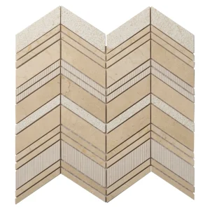 Apollo Tile (Sample) Sparta Beige 4-in x 4-in Polished Marble Chevron Marble Look Floor and Wall Tile