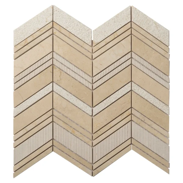 Apollo Tile (Sample) Sparta Beige 4-in x 4-in Polished Marble Chevron Marble Look Floor and Wall Tile