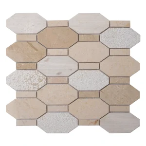 Apollo Tile (Sample) Sparta Beige 4-in x 4-in Polished Marble Honeycomb Marble Look Floor and Wall Tile