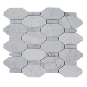 Apollo Tile (Sample) Sparta Gray 4-in x 4-in Polished Marble Honeycomb Marble Look Floor and Wall Tile
