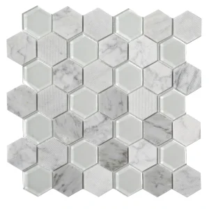 Apollo Tile (Sample) Sparta Gray 4-in x 4-in Polished Marble Honeycomb Mosaic Floor and Wall Tile