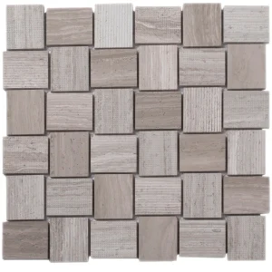 Apollo Tile (Sample) Sparta Wooden Beige 4-in x 4-in Polished Marble Basketweave Mosaic Floor and Wall Tile