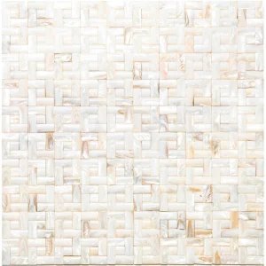 Apollo Tile (Sample) Wall Beige and White Natural Shell 4-in x 4-in Polished Marble Mixed Pattern Patterned Wall Tile