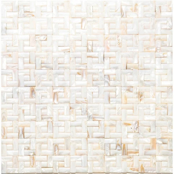 Apollo Tile (Sample) Wall Beige and White Natural Shell 4-in x 4-in Polished Marble Mixed Pattern Patterned Wall Tile