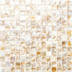 Apollo Tile (Sample) Wall Bright Beige Natural Shell 4-in x 4-in Polished Marble Uniform Squares Patterned Wall Tile