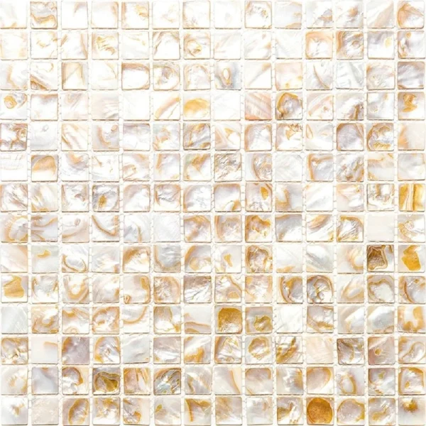 Apollo Tile (Sample) Wall Bright Beige Natural Shell 4-in x 4-in Polished Marble Uniform Squares Patterned Wall Tile