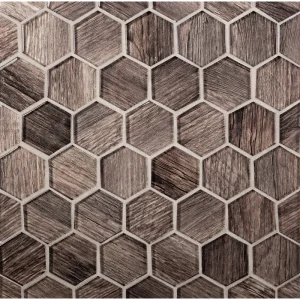 Apollo Tile (Sample) Wall Brown 4-in x 4-in Glossy Glass Honeycomb Patterned Wall Tile
