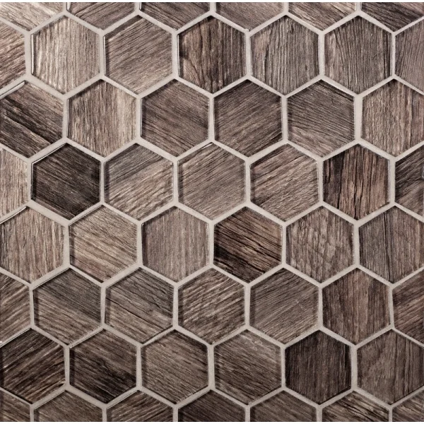 Apollo Tile (Sample) Wall Brown 4-in x 4-in Glossy Glass Honeycomb Patterned Wall Tile