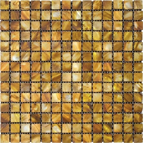 Apollo Tile (Sample) Wall Gold Natural Shells 4-in x 4-in Polished Marble Uniform Squares Patterned Wall Tile