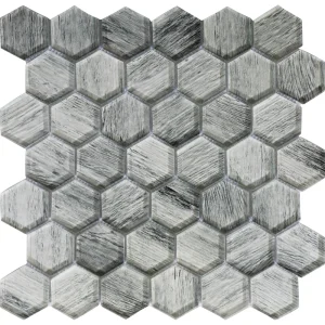 Apollo Tile (Sample) Wall Gray 4-in x 4-in Glossy Glass Honeycomb Patterned Wall Tile