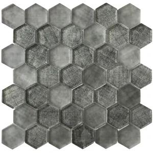 Apollo Tile (Sample) Wall Light Gray 4-in x 4-in Glossy Glass Honeycomb Patterned Wall Tile