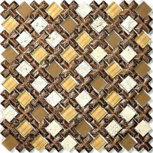 Apollo Tile (Sample) Wall Tile Beige 4-in x 4-in Polished Glass/Metal/Stone Marble Wall Tile