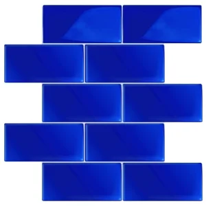 Apollo Tile (Sample) Wall Tile Royal Blue 3-in x 6-in Matte Glass Brick Subway Wall Tile