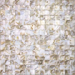 Apollo Tile (Sample) Wall White and Beige Natural Shell 4-in x 4-in Polished Marble Uniform Squares Patterned Wall Tile