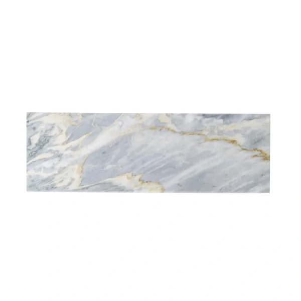 Apollo Tile (Sample) Wall White and Gray 4-in x 4-in Polished Marble Subway Wall Tile