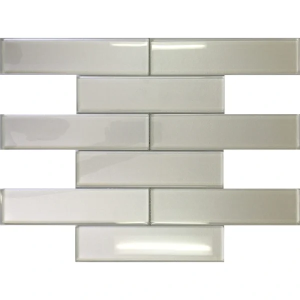 Apollo Tile (Sample) White 2-in x 8-in Glossy Glass Brick Subway Floor and Wall Tile