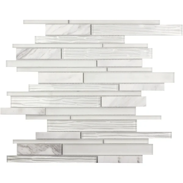 Apollo Tile (Sample) White 4-in x 4-in Honed Marble Linear Mosaic Floor and Wall Tile