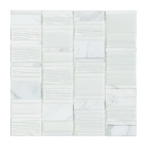 Apollo Tile (Sample) White 4-in x 4-in Honed Marble Mixed Pattern Mosaic Floor and Wall Tile